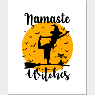 Namaste Witches - Yoga Halloween Meditation Posters and Art